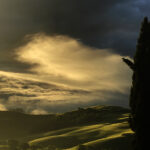Landscape of Tuscan hills and cypress from our Luxury hotel, Siena